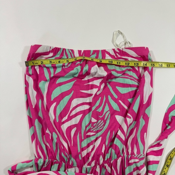 Lilly Pulitzer Tia Capri Pink Papaya Playa Jumpsuit Strapless - Picture 9 of 9